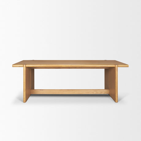 Rowan Light Brown Oak Wood Rectangular Dining Table by Mercana at Eve Furniture