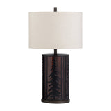 Rowan Oak Amber/Oatmeal Table Lamp by Crestview at Eve Furniture