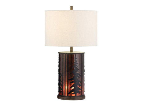 Rowan Oak Amber/Oatmeal Table Lamp by Crestview at Eve Furniture