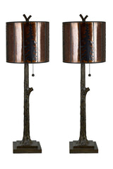 Rowan Oak Brown Table Lamp (Set of 2) by Crestview at Eve Furniture