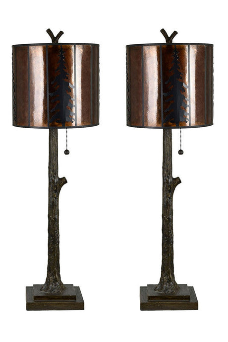 Rowan Oak Brown Table Lamp (Set of 2) by Crestview at Eve Furniture