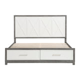 Rowan Two-tone King Storage Platform Bed by Homelegance at Eve Furniture
