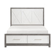 Rowan Two-tone Queen Storage Platform Bed by Homelegance at Eve Furniture