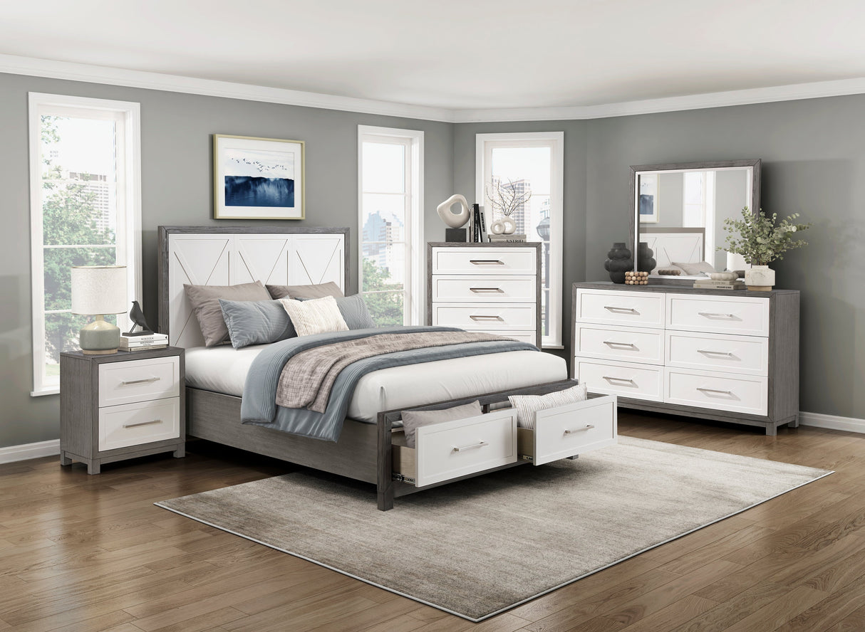 Rowan Two-tone Storage Platform Bedroom Set by Homelegance at Eve Furniture