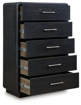 Rowanbeck Black Chest of Drawers by Ashley at Eve Furniture