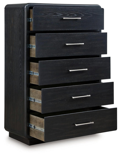 Rowanbeck Black Chest of Drawers by Ashley at Eve Furniture