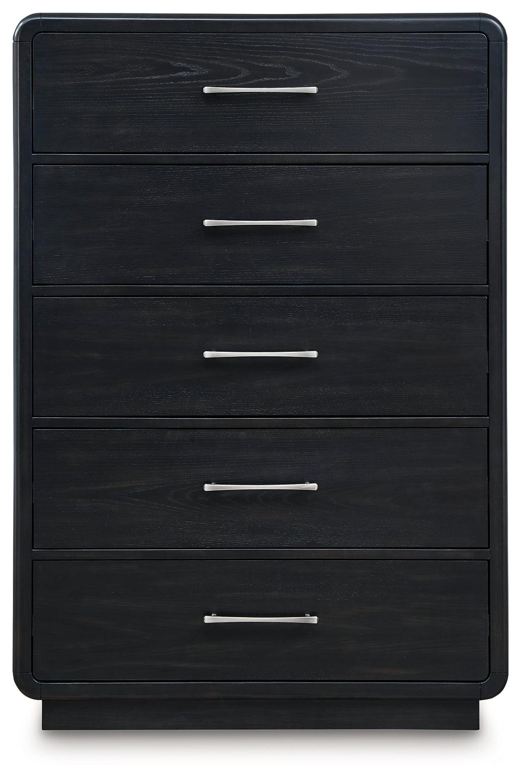 Rowanbeck Black Chest of Drawers by Ashley at Eve Furniture