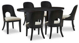 Rowanbeck Black Dining Room Set by Ashley at Eve Furniture
