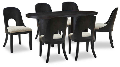 Rowanbeck Black Dining Room Set by Ashley at Eve Furniture