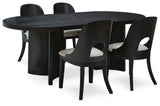 Rowanbeck Black Dining Room Set by Ashley at Eve Furniture