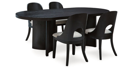 Rowanbeck Black Dining Room Set by Ashley at Eve Furniture