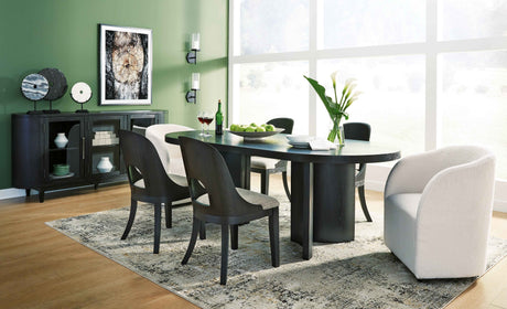 Rowanbeck Black Dining Room Set by Ashley at Eve Furniture