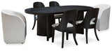 Rowanbeck Black Dining Table and 6 Chairs by Ashley at Eve Furniture