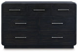 Rowanbeck Black Dresser by Ashley at Eve Furniture