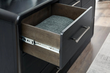 Rowanbeck Black Dresser by Ashley at Eve Furniture
