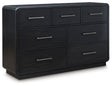 Rowanbeck Black Dresser by Ashley at Eve Furniture