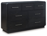 Rowanbeck Black Dresser by Ashley at Eve Furniture