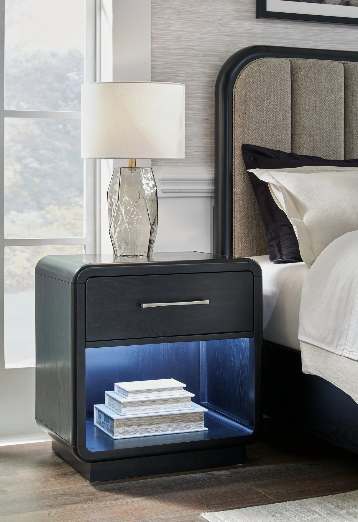 Rowanbeck Black Nightstand by Ashley at Eve Furniture