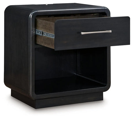 Rowanbeck Black Nightstand by Ashley at Eve Furniture