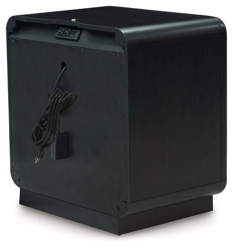 Rowanbeck Black Nightstand by Ashley at Eve Furniture