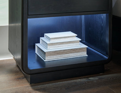 Rowanbeck Black Nightstand by Ashley at Eve Furniture