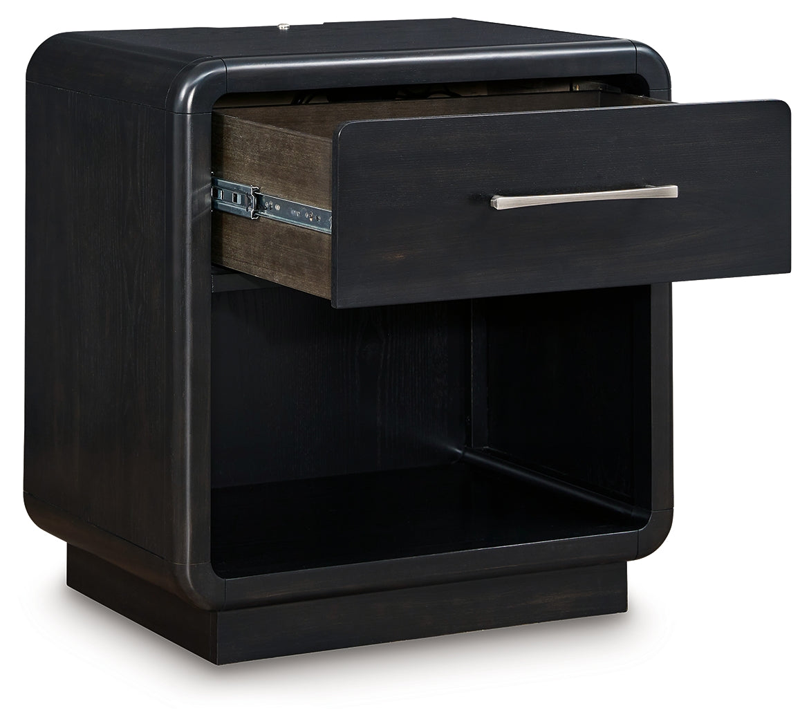 Rowanbeck Black Nightstand