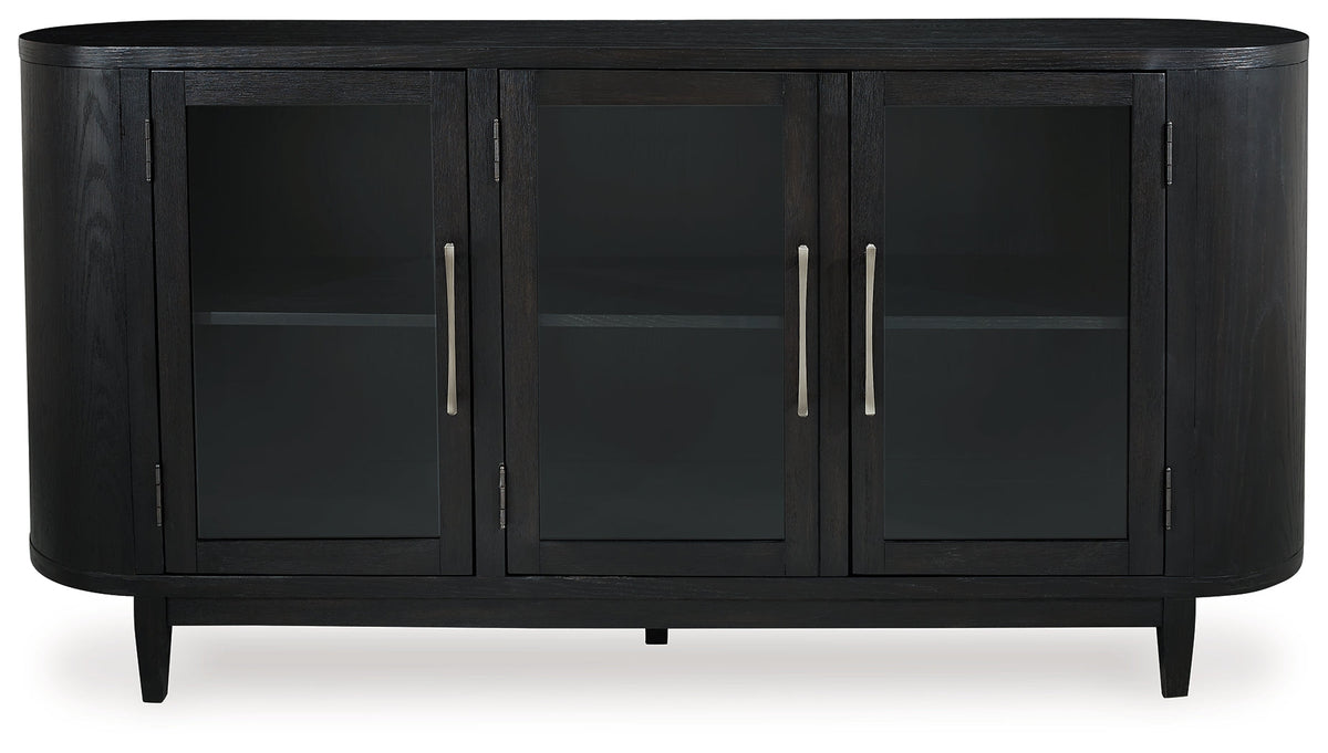 Rowanbeck Dining Table and 4 Chairs with Storage in Black by Ashley at Eve Furniture