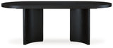 Rowanbeck Dining Table and 4 Chairs with Storage in Black by Ashley at Eve Furniture