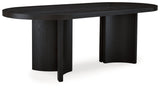 Rowanbeck Dining Table and 4 Chairs with Storage in Black by Ashley at Eve Furniture