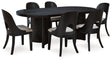 Rowanbeck Dining Table and 6 Chairs in Black by Ashley at Eve Furniture