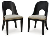 Rowanbeck Dining Table and 6 Chairs with Storage in Black by Ashley at Eve Furniture