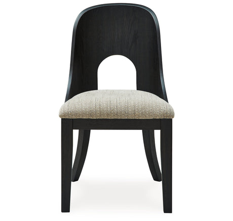 Rowanbeck Dining Table and 6 Chairs with Storage in Black by Ashley at Eve Furniture
