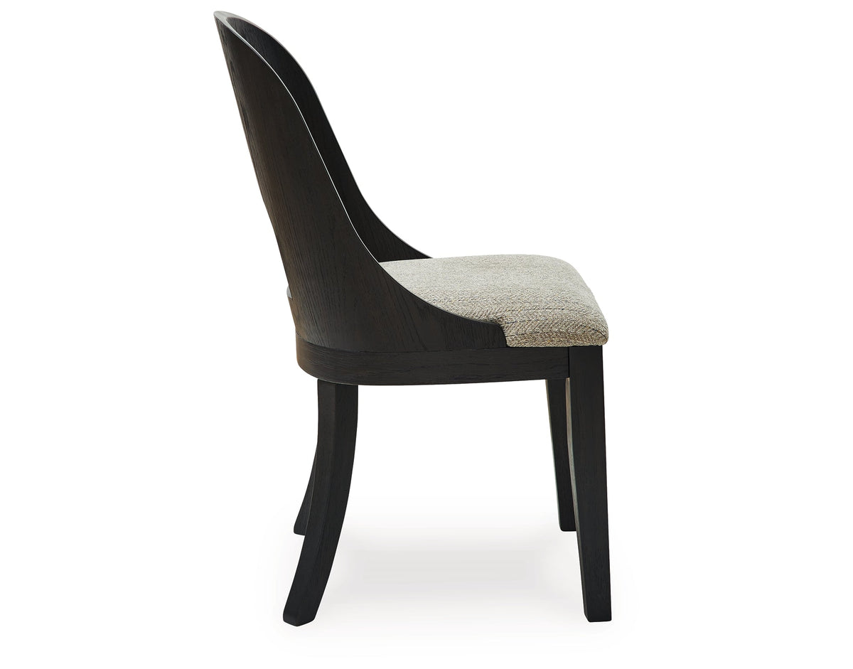 Rowanbeck Dining Table and 6 Chairs with Storage in Black by Ashley at Eve Furniture