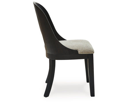 Rowanbeck Dining Table and 6 Chairs with Storage in Black by Ashley at Eve Furniture