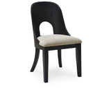 Rowanbeck Dining Table and 6 Chairs with Storage in Black by Ashley at Eve Furniture
