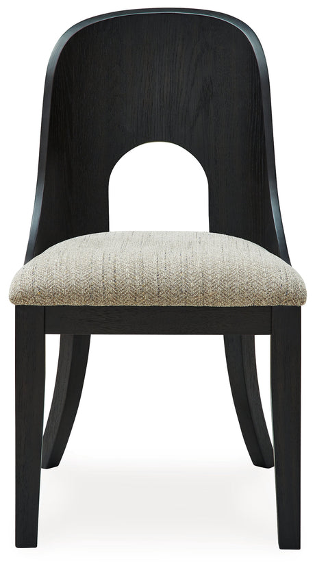Rowanbeck Dining Table and 6 Chairs with Storage in Black by Ashley at Eve Furniture