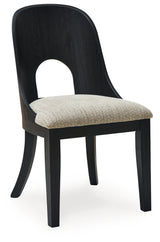 Rowanbeck Dining Table and 6 Chairs with Storage in Black by Ashley at Eve Furniture
