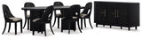 Rowanbeck Dining Table and 6 Chairs with Storage in Black by Ashley at Eve Furniture