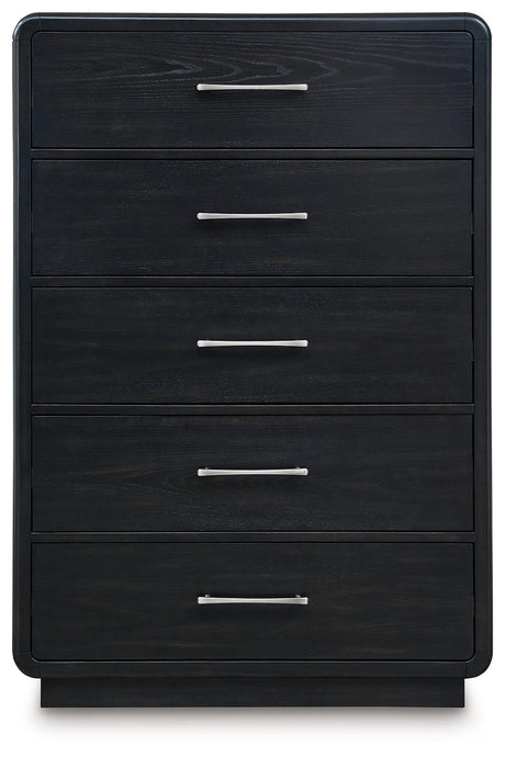 Rowanbeck Black Chest of Drawers by Ashley at Eve Furniture