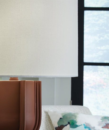 Rowandale Brick Red Table Lamp by Ashley at Eve Furniture