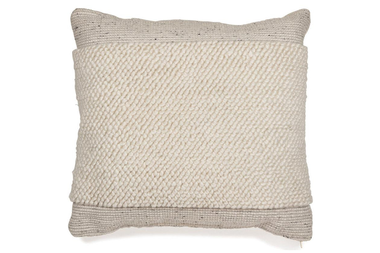 Rowcher Gray/White Pillow by Ashley at Eve Furniture