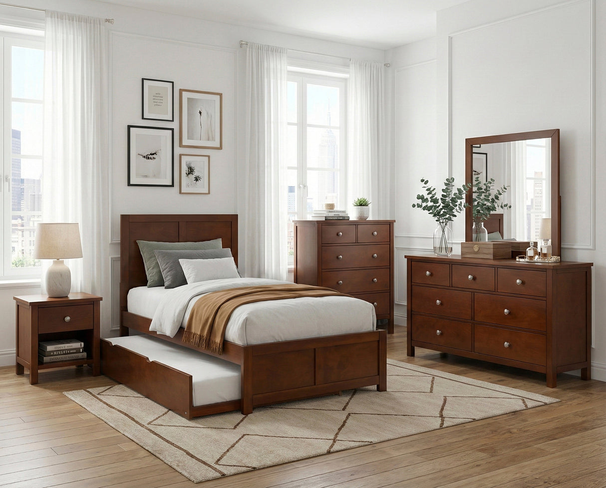 Rowe Dark Cherry Drawer Night Stand by Homelegance at Eve Furniture