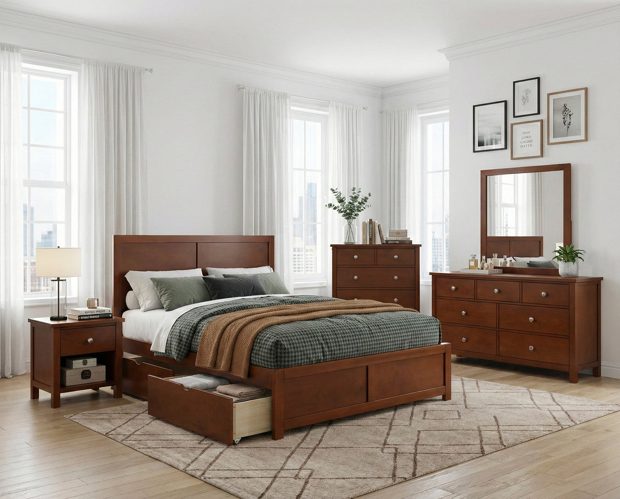 Rowe Dark Cherry Drawer Night Stand by Homelegance at Eve Furniture