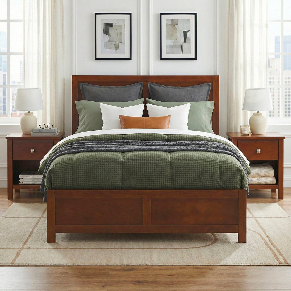 Rowe Dark Cherry Full Platform Bed by Homelegance at Eve Furniture