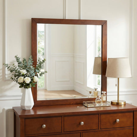 Rowe Dark Cherry Mirror by Homelegance at Eve Furniture
