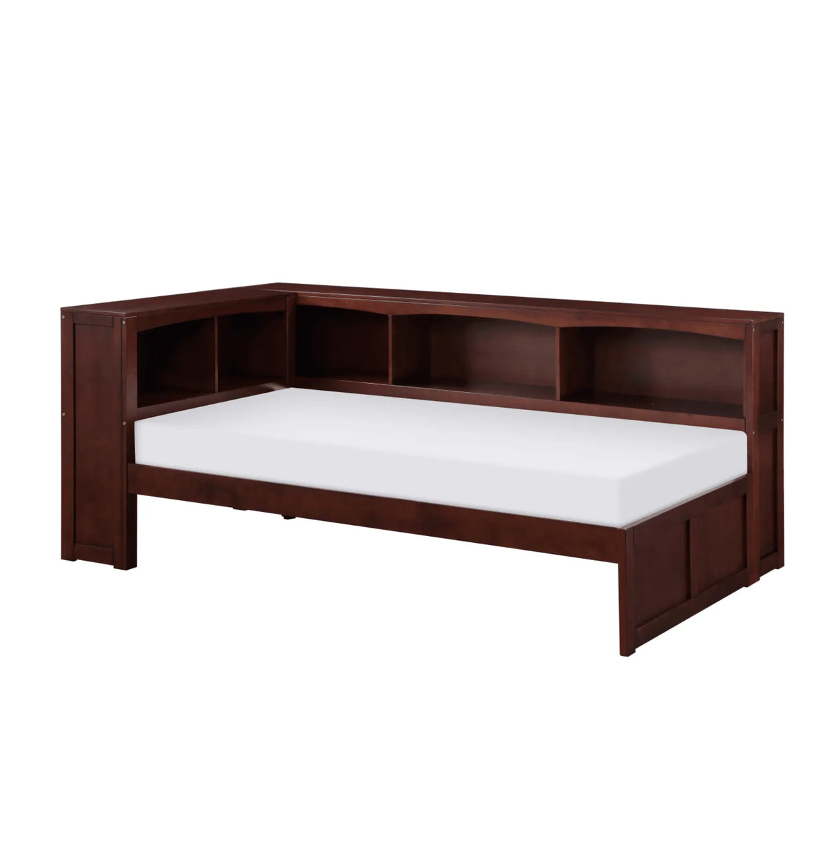 Rowe Dark Cherry Twin Bookcase Corner Bed by Homelegance at Eve Furniture