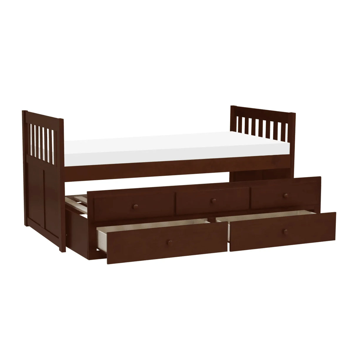 Rowe Dark Cherry Twin Captains Trundle Bed by Homelegance at Eve Furniture