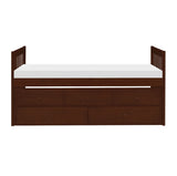 Rowe Dark Cherry Twin Captains Trundle Bed by Homelegance at Eve Furniture