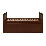 Rowe Dark Cherry Twin Captains Trundle Bed by Homelegance at Eve Furniture
