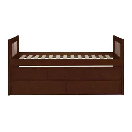 Rowe Dark Cherry Twin Captains Trundle Bed by Homelegance at Eve Furniture